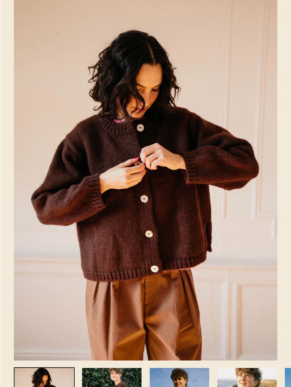 Nikki Chasin Alpaca Chocolate Sheba Sweater - small - Picture 2 of 6